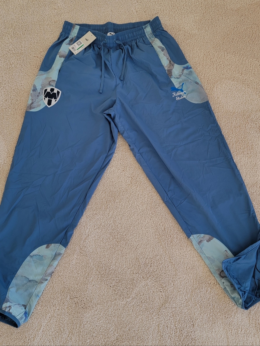 RARE PUMA x KidSuper Studios x C.F. Monterrey Travel Pants Blue NWT Size L
